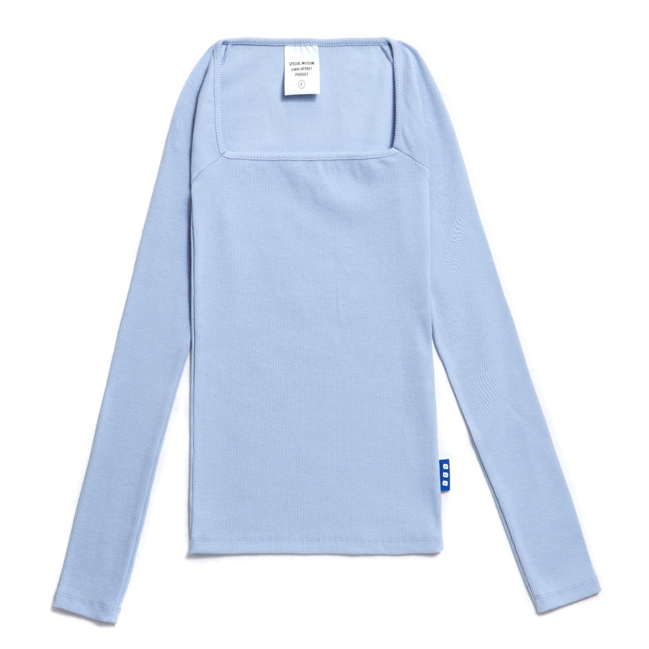 EVAN SQUARE NECK  T-SHIRTS SKYBLUE